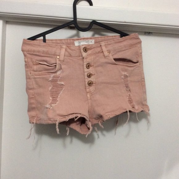 pink jean shorts - Picture 1 of 3